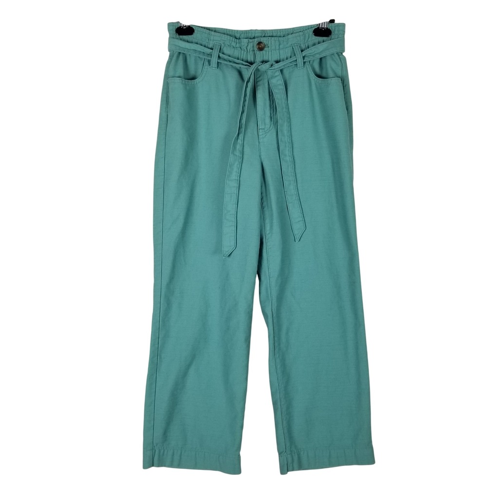 J.Crew Trousers Women 4 Seafoam Green Re-Imagined Cotton Paperbag Waist Pants
